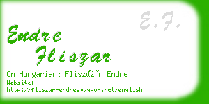 endre fliszar business card